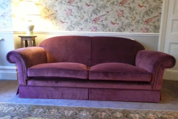 Luxury Velvet Pink Recovered Sofa