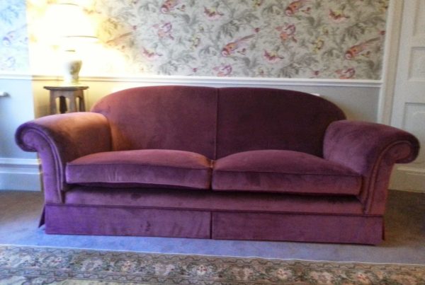 Luxury Velvet Pink Recovered Sofa